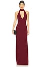 view 2 of 4 Halter Dress in Burgundy