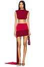 view 5 of 6 ЮБКА МИНИ SKIRT in Burgundy