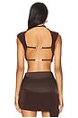 view 3 of 5 Backless Cropped Tee in Brown