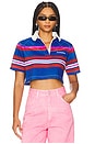 view 1 of 5 Iris Rugby Crop Polo in Rio Red Blue
