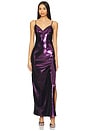 view 2 of 5 Sequins Long Dress in Cassis