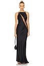 view 2 of 4 Merci Asymmetric Gown in Black