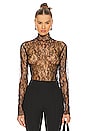 view 1 of 4 All Over Lace Turtleneck Top in Black