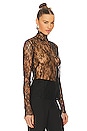 view 2 of 4 All Over Lace Turtleneck Top in Black