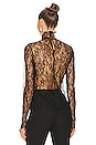 view 3 of 4 All Over Lace Turtleneck Top in Black