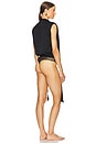 view 4 of 5 Crossover Sleeveless Bodysuit in Black