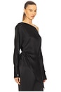 view 2 of 6 Off Shoulder Monogram Silk Top in Black