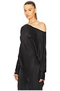 view 3 of 6 Off Shoulder Monogram Silk Top in Black