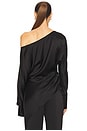 view 4 of 6 Off Shoulder Monogram Silk Top in Black