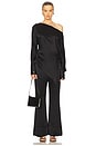 view 5 of 6 Off Shoulder Monogram Silk Top in Black
