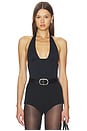 view 1 of 5 Echauffe Halter Bodysuit in Black