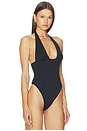 view 3 of 5 Echauffe Halter Bodysuit in Black