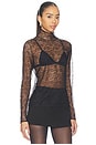 view 2 of 4 Petite Fleur Ls Turtleneck Top in Black