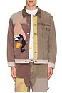 view 4 of 5 Patchwork Face Colorblocked Twill Jacket in Brown & Multi