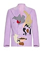 view 1 of 5 Patchwork Face Corduroy Suit Top in Purple