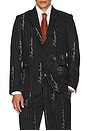 view 1 of 5 Embroidered Ks Pinstripe Suit Top in Black