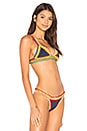 view 2 of 4 Tasmin Bikini Top in Navy & Multi Neon