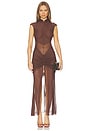 view 2 of 4 VESTIDO ANAI MESH in Brown
