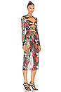 view 2 of 3 Cut Out Dress in Tropical Print