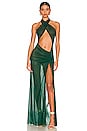 view 1 of 3 Mesh Wrap Gown in Green