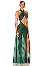 view 2 of 3 Mesh Wrap Gown in Green