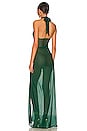 view 3 of 3 Mesh Wrap Gown in Green