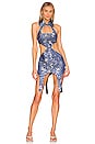 view 1 of 3 Brocade Mini Dress in Blue