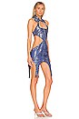 view 2 of 3 Brocade Mini Dress in Blue