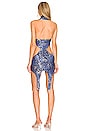 view 3 of 3 Brocade Mini Dress in Blue
