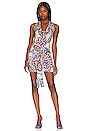 view 2 of 4 Deep V Tie Mesh Mini Dress in Multi
