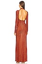 view 3 of 4 Glitter Wrap Dress in Brown