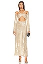 view 1 of 4 Pailette Cut Out Gown in Champagne