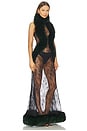 view 2 of 3 Valentina Lace Fur Gown in Black