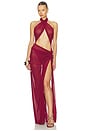 view 1 of 3 x REVOLVE Mesh Wrap Gown in Ruby Red