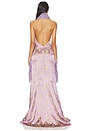 view 3 of 4 Halter Dress in Purple Floral