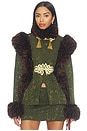 view 1 of 5 Chi Brocade Jacket in Army Green