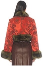 view 4 of 5 Moon Silk Brocade Cropped Jacket in Vermillion