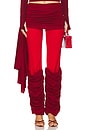 view 1 of 6 Pants With Leg Warmer in Red