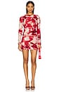 view 5 of 6 Amadiah Sequin Mini Skirt in Red