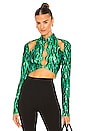 view 1 of 4 Qi Pao Top in Green Stripe
