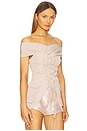 view 2 of 4 Off Shoulder Tie Top in Pink