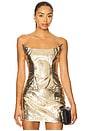 view 1 of 5 Ling Gold Croc Corset in Gold