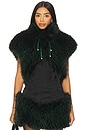 view 1 of 4 Lina Faux Fur Green Vest Top in Green