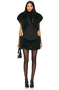 view 4 of 4 Lina Faux Fur Green Vest Top in Green