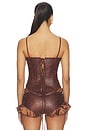 view 3 of 4 Frontier Lace-up Corset Top in Brown