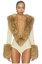 view 2 of 5 Lily Deep V Bodysuit in Cream