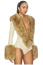 view 4 of 5 Lily Deep V Bodysuit in Cream