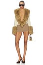 view 6 of 5 Lily Deep V Bodysuit in Cream