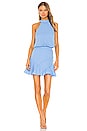 view 1 of 4 Asymmetrical Flare Halter Mini in Sky