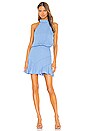 view 4 of 4 Asymmetrical Flare Halter Mini in Sky